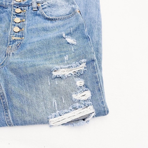 We the Free High Rise Button Down Light Wash Denim Jeans SZ27 - Picture 5 of 9